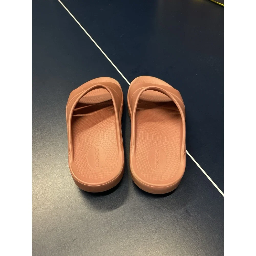 OOFOS OOahh Recovery Slide Sandal Women's 11 Men's 9 Orange Slip On
